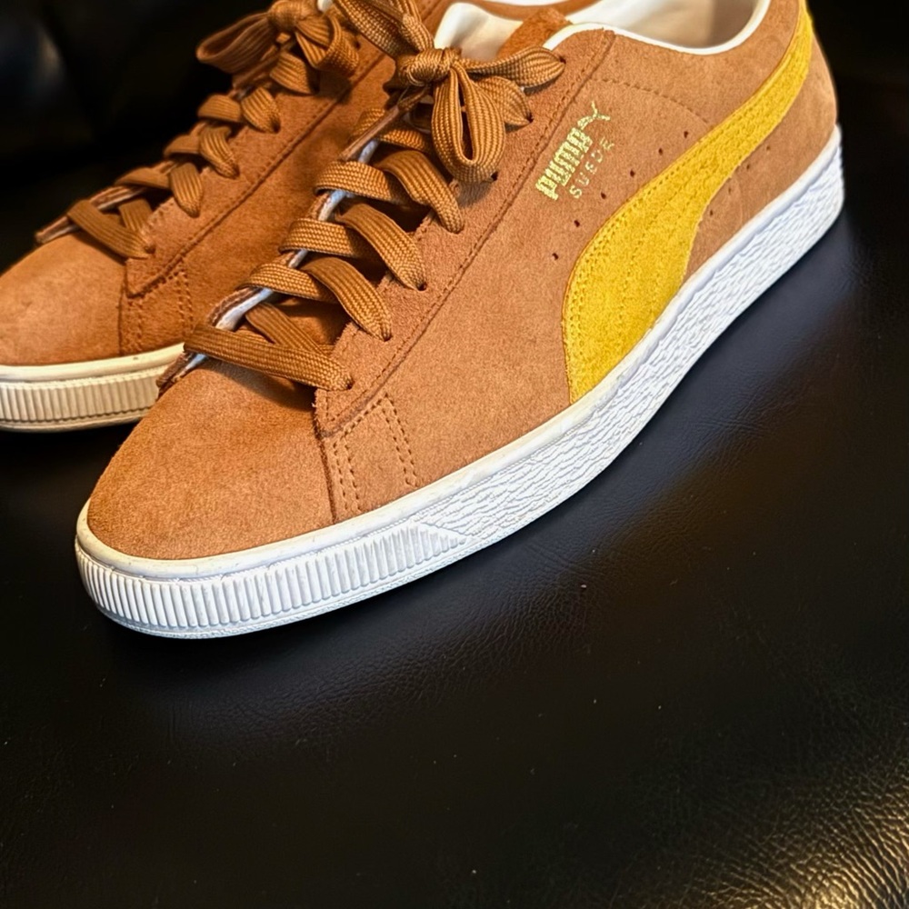 Puma Men's Sneakers in Brown and Yellow